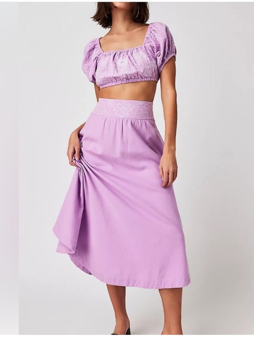 Free People Lotus Midi Skirt, sz L